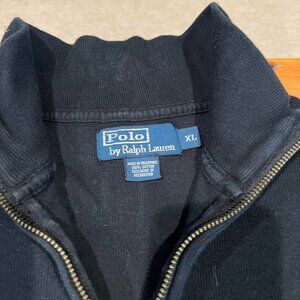 Polo Cotton Quarter Zip Black - X-Large